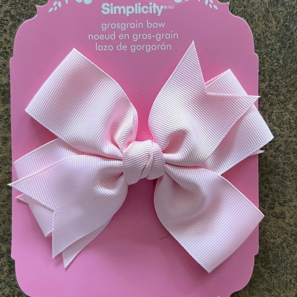 Simplicity Grosgrain Hair Bow Girls OS Pink Brand New Classic Coquette Style